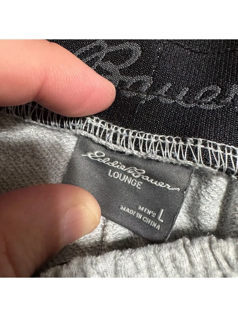 Eddie Bauer Mens Lounge Sweatpants L Heather Gray Cotton Blend Drawstring Soft